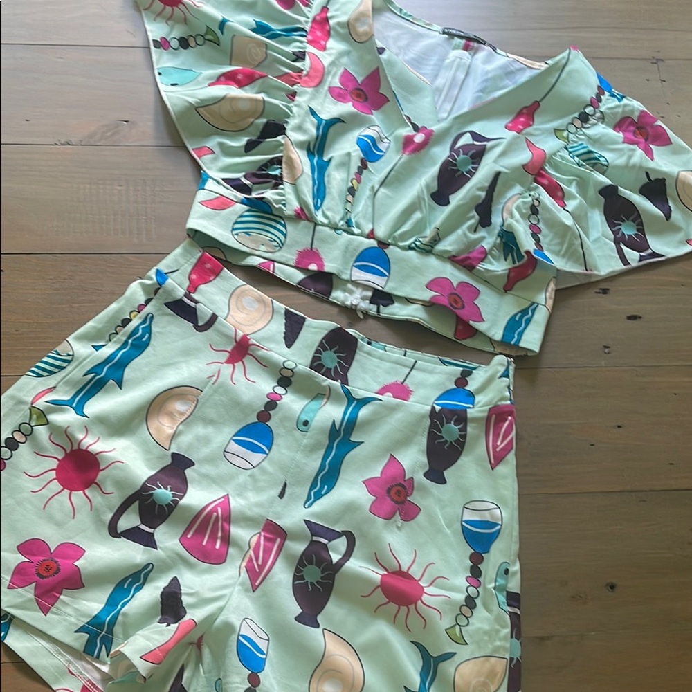 SHEIN Abstract Patterned Two-Piece Set